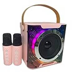 Correa Hög Effekt Karaoke Högtalare Bluetooth Stereo Surround Trådlös Subwoofer Musik Rhythm Light med Dubbla Mikrofoner D