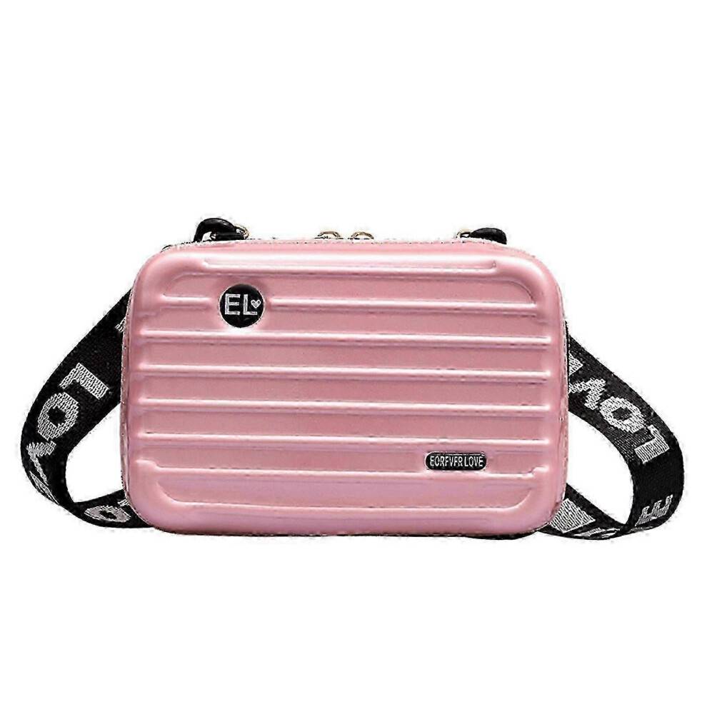 (Light Pink) Bestseller NEW Hard Shell Cosmetic Bags For Women,mini Suitcase Shape Crossbody Bag Shoulder Bag,gift For Women