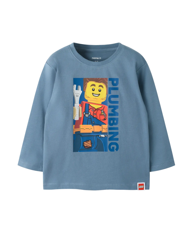 Name It LEGO langærmet T-shirt i blå til drenge