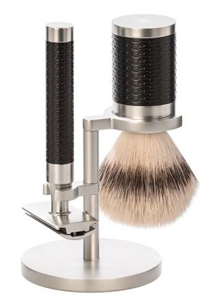 Mühle - ROCCA Shaving Set Black Silvertip Fibre - silver