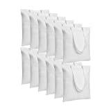 MR.R Sublimation Tote Canvas tygväska vit 15 tum x 16 tum 38 x 41 cm, Vit, 12 PCS