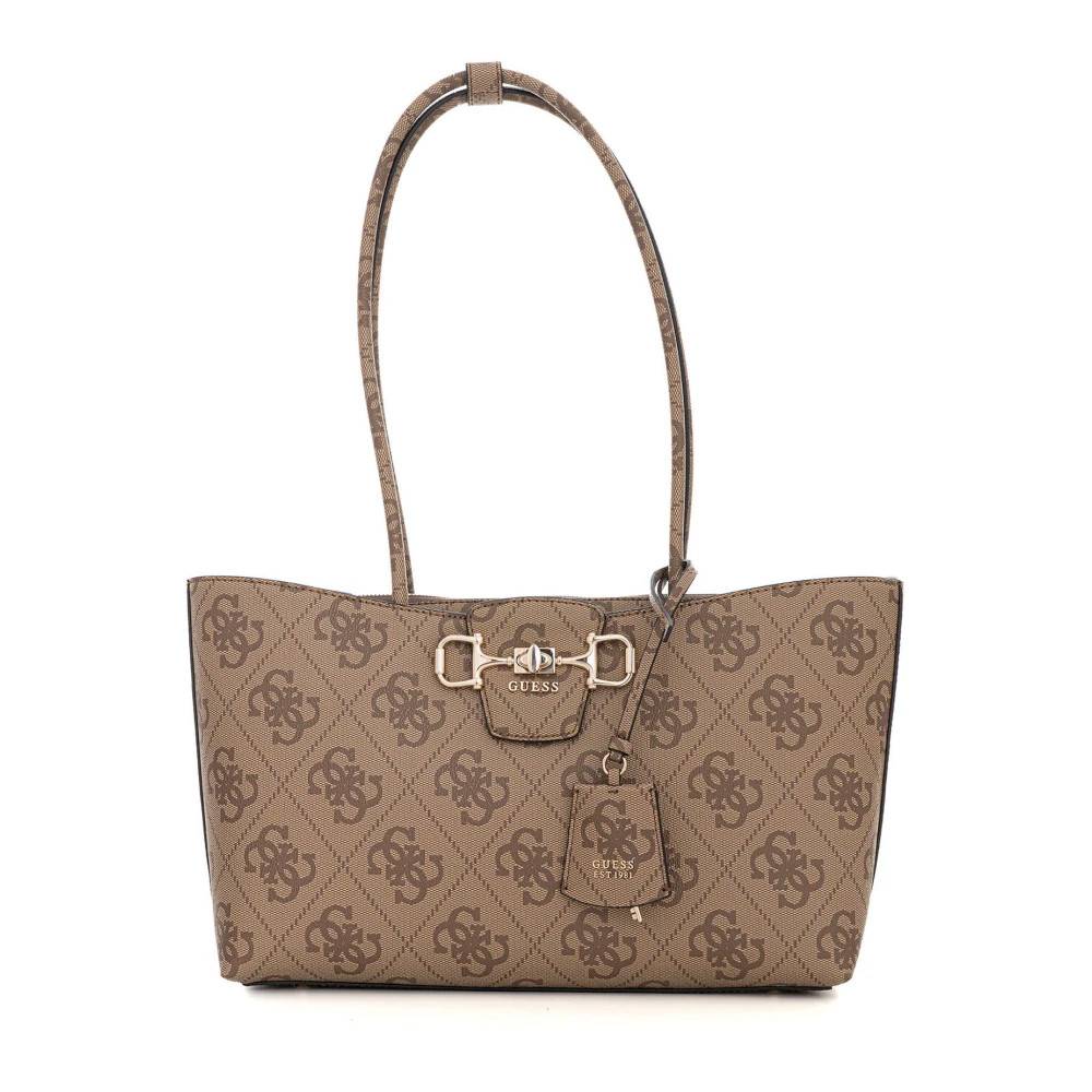 Guess Janie Logo Medium Rektangulær Taske - Tasker - Dame - Beige - ONE SIZE - Uld