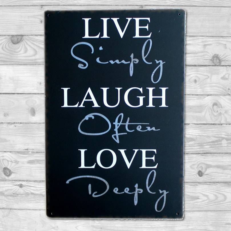Emaljeskilt Live - Laugh - Love