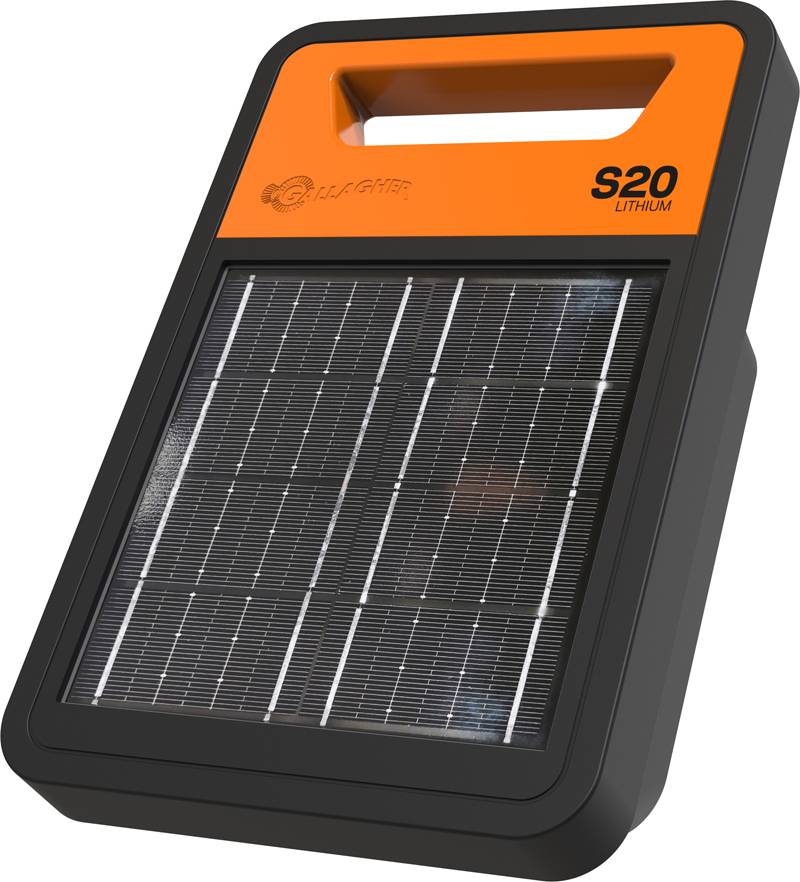 S20 solpanelsaggregat till elstängsel med Lithium batteri 6 Volt, 4ah Gallagher