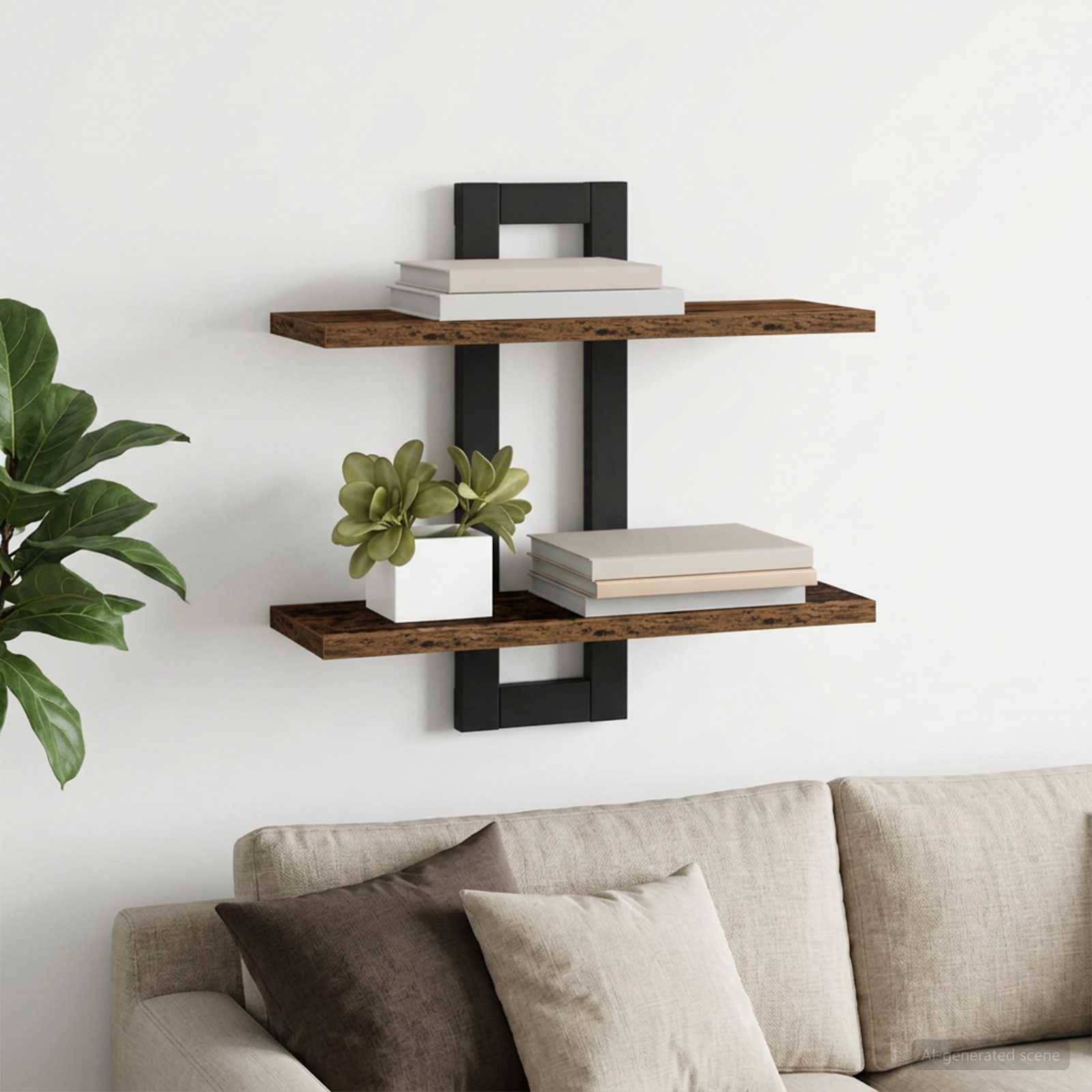 vidaXL Svævehylder Gammelt træ 40 x 15 x 40 cm Konstrueret træ