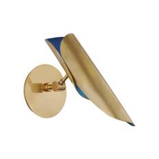 Flore Single Wall Light Soft Brass and Riviera Blue