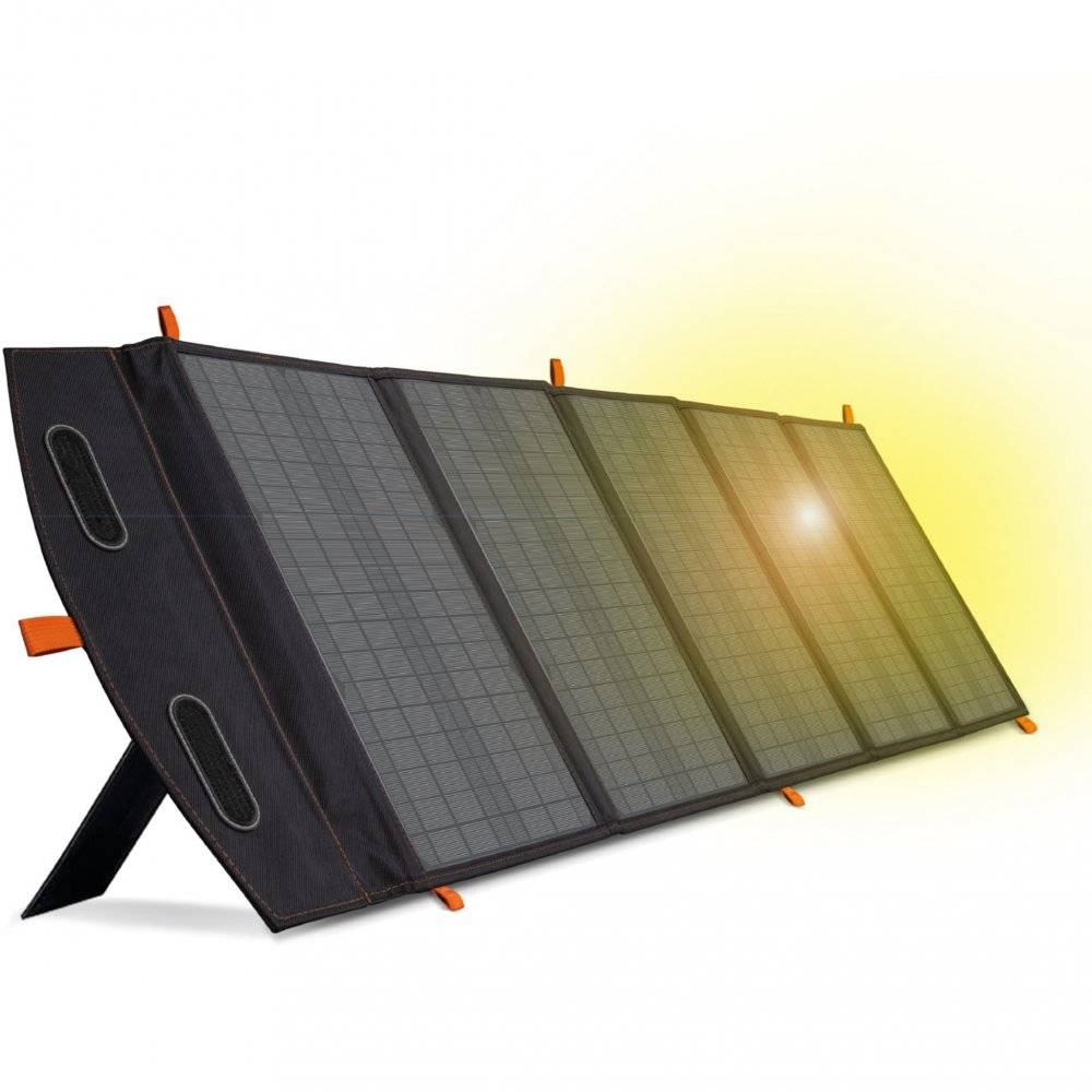Portabel solpanel 100W | Vikbar | Ladda 3 enheter samtidigt.