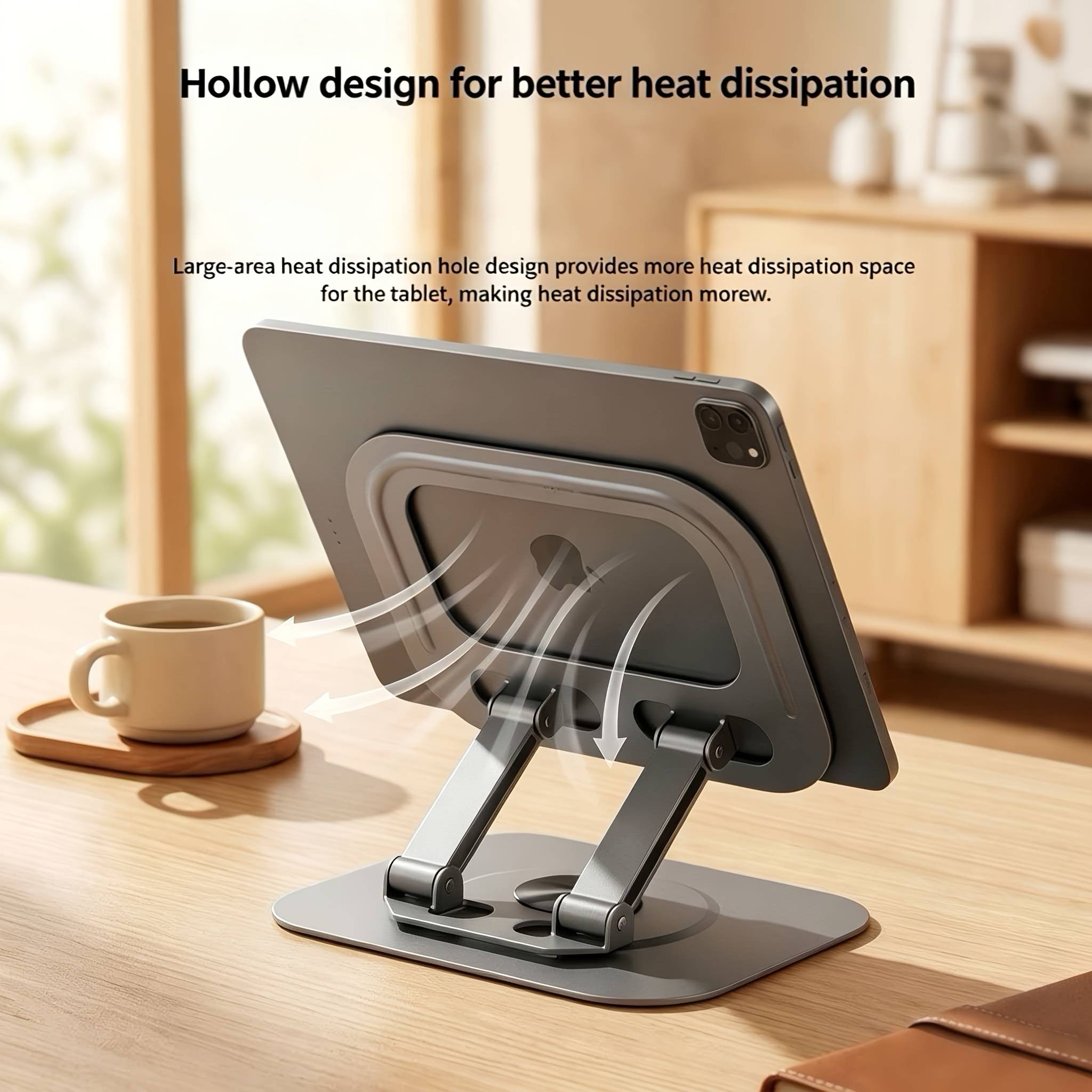 Full Metal 360° Rotatable Tablet Stand Adjustable Holder For Office Drawing Watching Videos