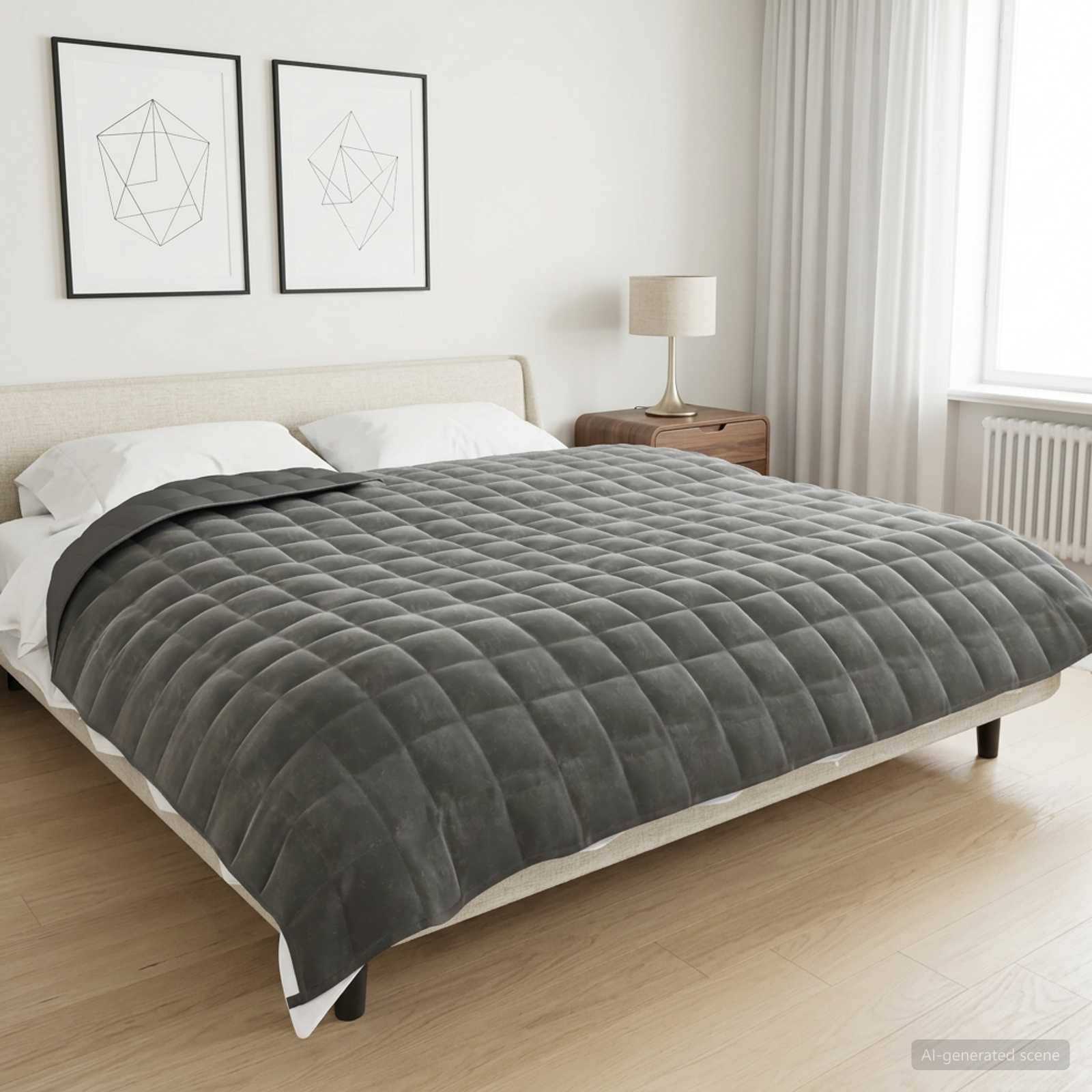 vidaXL Viktad Filt Antracit 200 x 220 cm 9 kg 100% Bomull 205T