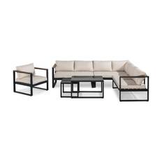 deNoord Aspvik Loungegrupp - Svart/Teak & Loungeset Beige,Svart