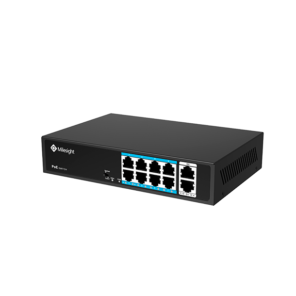 Milesight PoE Switch 8 x PoE, 2 x uplink, 120W.