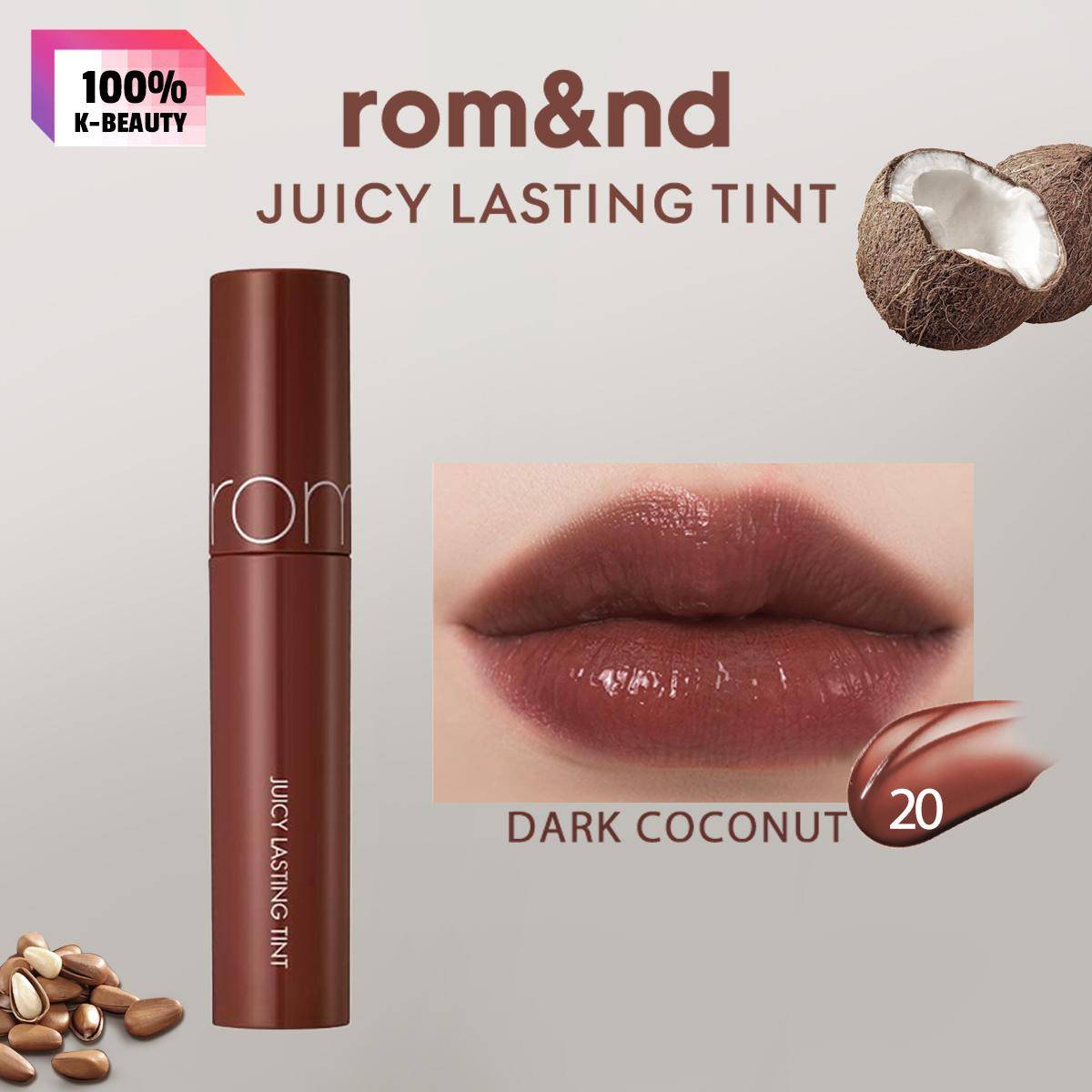 rom&nd JUICY LASTING TINT 20-25, Saftigt Glansigt Finish, Långvarig, Återfuktande, Icke-Klibbig, K-Beauty, Koreansk Makeup brown