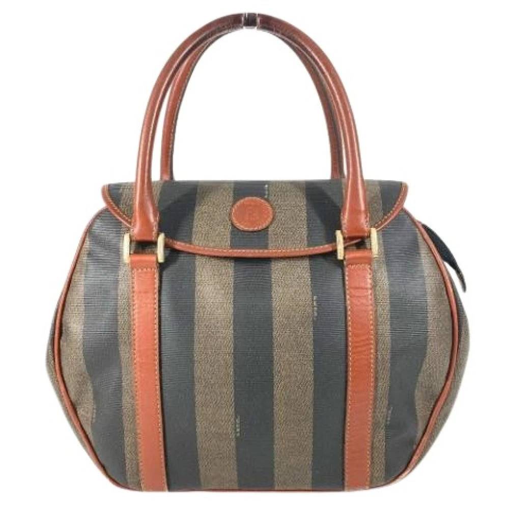 Fendi Vintage Pre-owned Pequin Tote Bag - Vintage - Dame - Brun - ONE SIZE - Læder