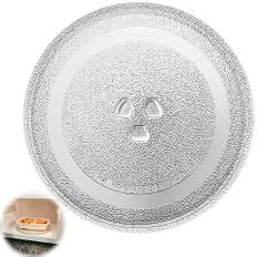 Mikrovågsugnstallrik, universell mikrovågsugn, roterande platta 24,5 cm, mikrovågsugnstallrik med central hållare, glastallrik ersättningstallrik, glasplatta, glasplatta, roterande tallrik, snurrskiva för mikrovågsugnar