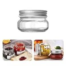 Mason-burkar med bred mun med lock säker behållare för jäsning, lutning och förvaring (silver, 150 ml/55 oz)