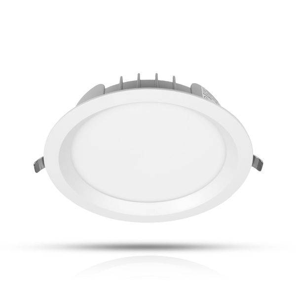 Downlight AGGE Round Flood Antiglare White - IP44 / CCT / Dimbar, 30W / 165 mm