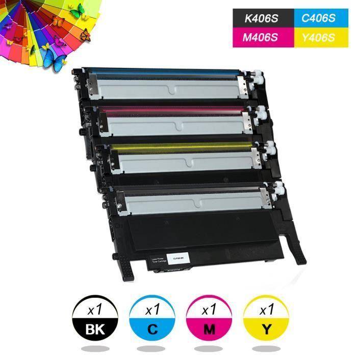 4x Samsung CLP360 Cartouche toner compatible Samsung CLX-3302,CLX-3303,CLX-3303FW,CLX-3304,CLX-3307FW Noir Cyan Magenta Jaune