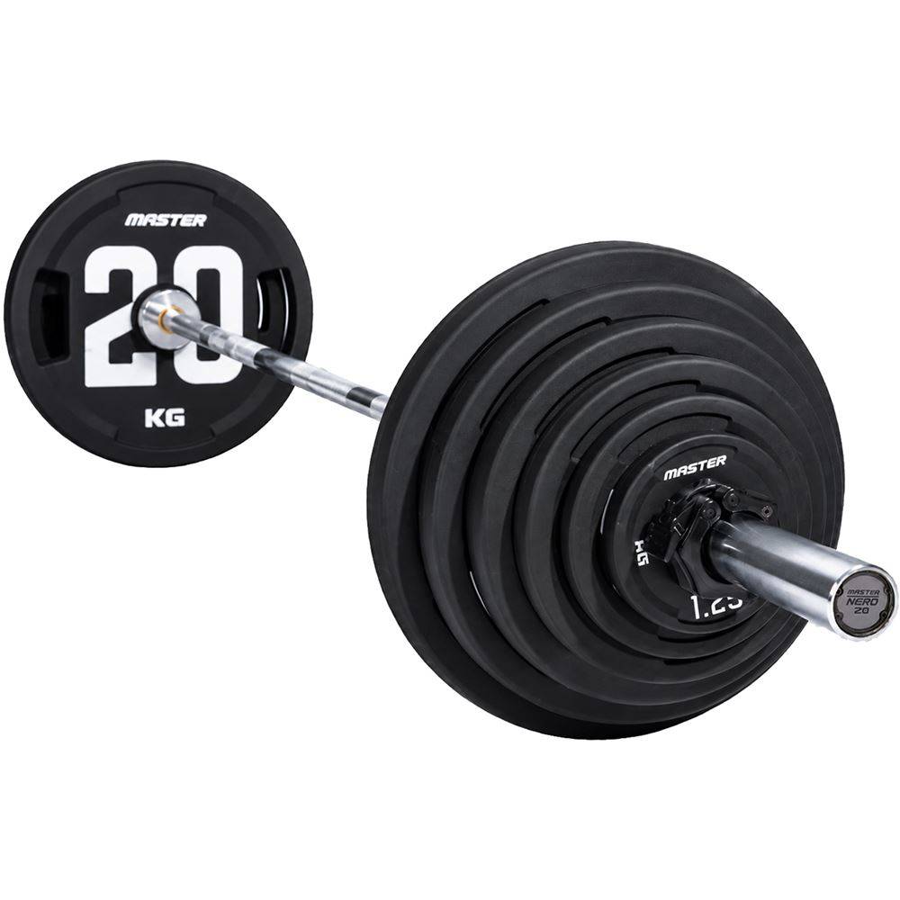 Master Fitness PU Plate - Studio, Skivstångsset gummerade