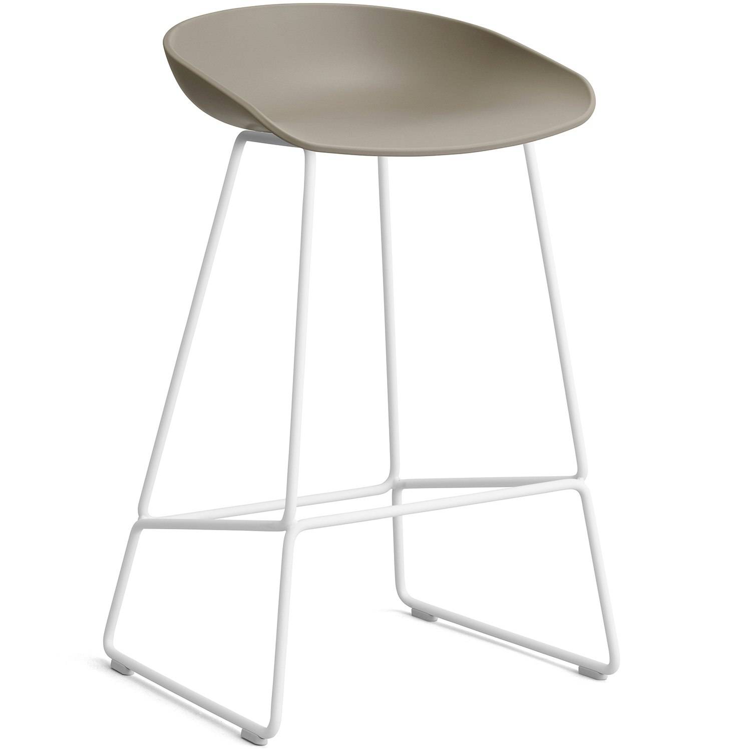 Hay - Aas 38 2.0 Barstol 65 Cm Rostfritt Stål Vit / - Khaki