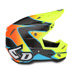 6D ATR-3Y Wave Crosshjälm Barn Glansig Cyan-Neon Orange-Gul