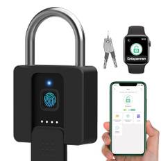 Eseesmart Lås fingeravtryck, hänglås, lås med nyckel, fingeravtryck, app, stort hänglås med fingeravtryck, vattentät, dörr, garage, skola, lager