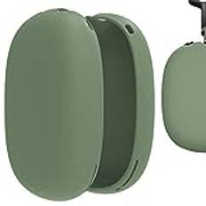 Geekria Silikonskal för AirPod Max hörlurar, repskyddsfodral/öronstycken skydd/headset högtalare hudskydd (grön)