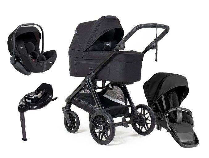 Emmaljunga Sento Pro duovagn Flat+ 2027 + Joie i-Level Pro babyskydd + Joie i-Base Encore isofixbas
