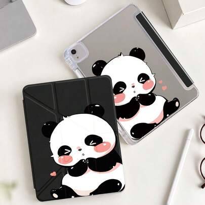 Sött tecknad panda surfplattaskydd, kompatibelt med iPad 11(A16) 11 tum, Pad 10:e gen 10,9 tum, Pad Air 11 tum, Pad Pro 11 tum, Y-format vikbart ställ - Multifärgad (Multi-size)