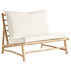 BAMBOO LOUNGE CHAIR | WHITE MATTRESS | 100 CM