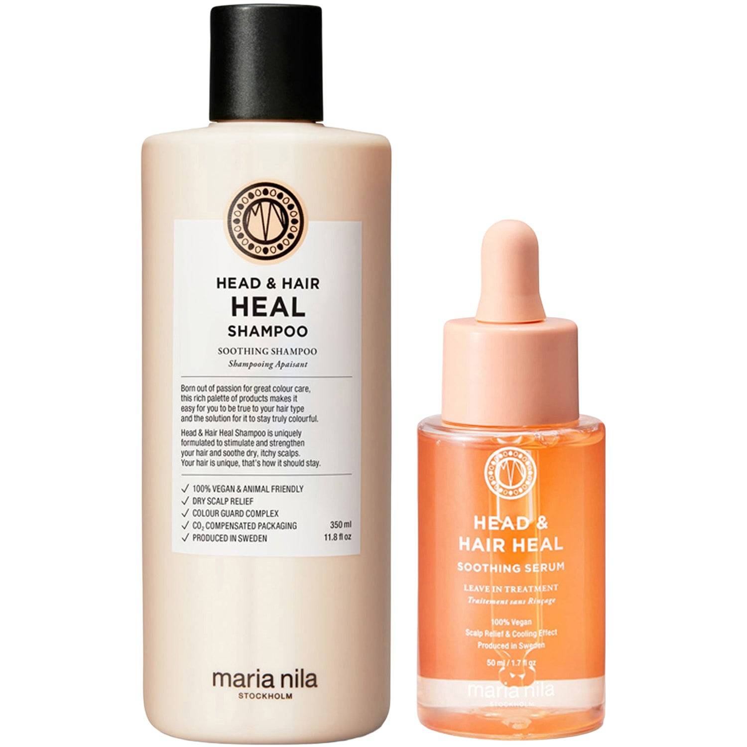 Maria Nila Head & Hair Heal Duo Shampoo 350ml, Soothing Serum 50ml - 400 ml