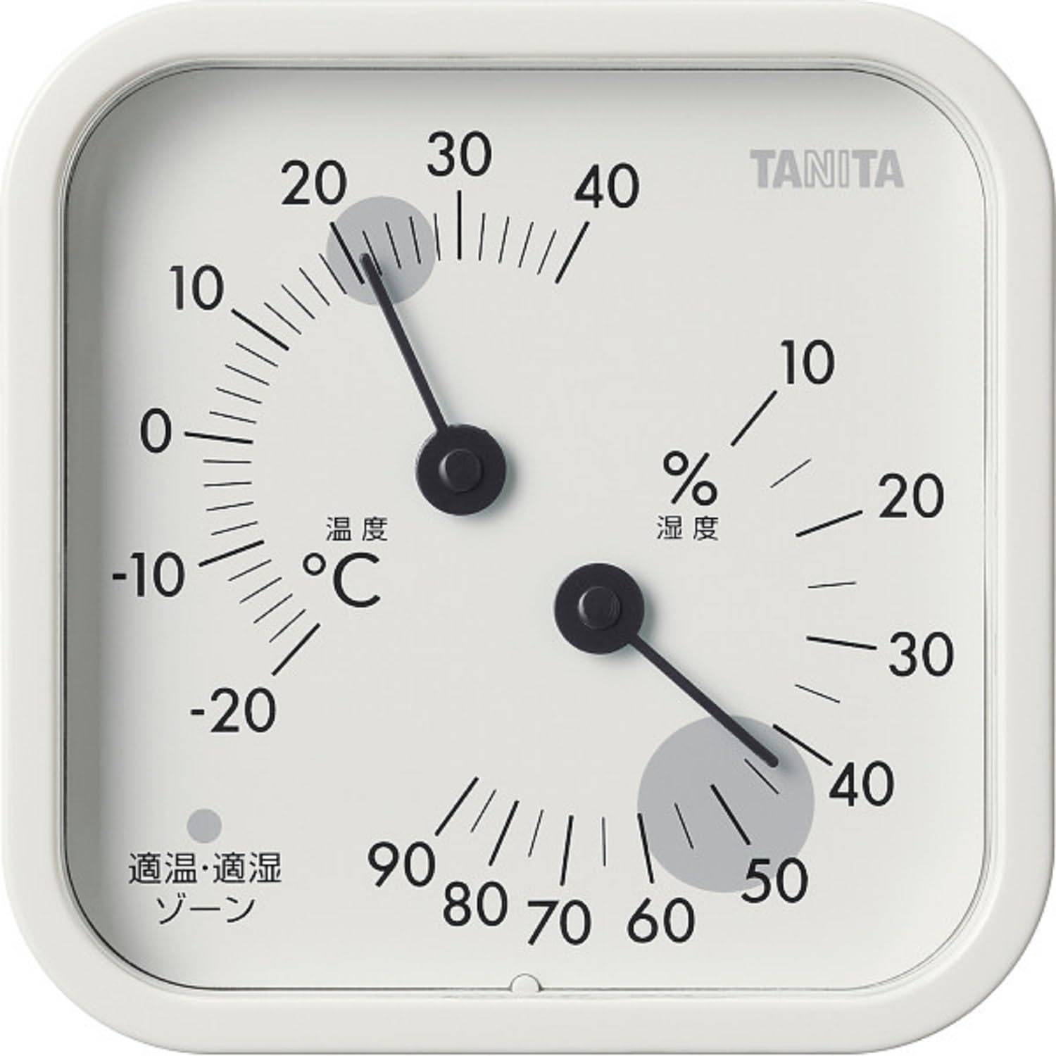 Tanita see indoor environment at a Thermo-hygrometer, glance, temperature, humidity, analog, wall-mounted, tabletop, ivory, magnetic, TT-587-IV elfben