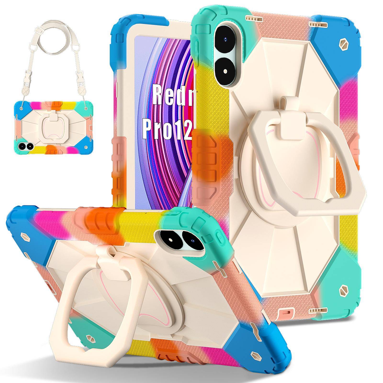 Barnfodral för Xiaomi POCO Pad 12.1 Fodral för Redmi Pad 2 11 Pro 12.1 SE 8.7 Mi Pad 7 8 Pro 11.2 med Handtag Grepp Axelrem