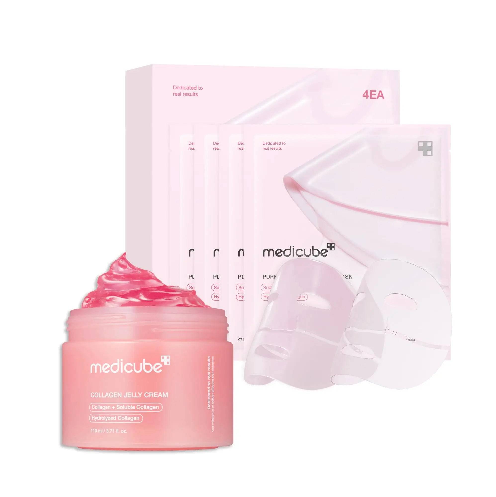 medicube Collagen Jelly Cream 110ml + PDRN pink collagen jelly gel mask 4pcs