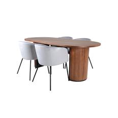 BERIT BIANCA Matbord 200x90 + 4 stolar