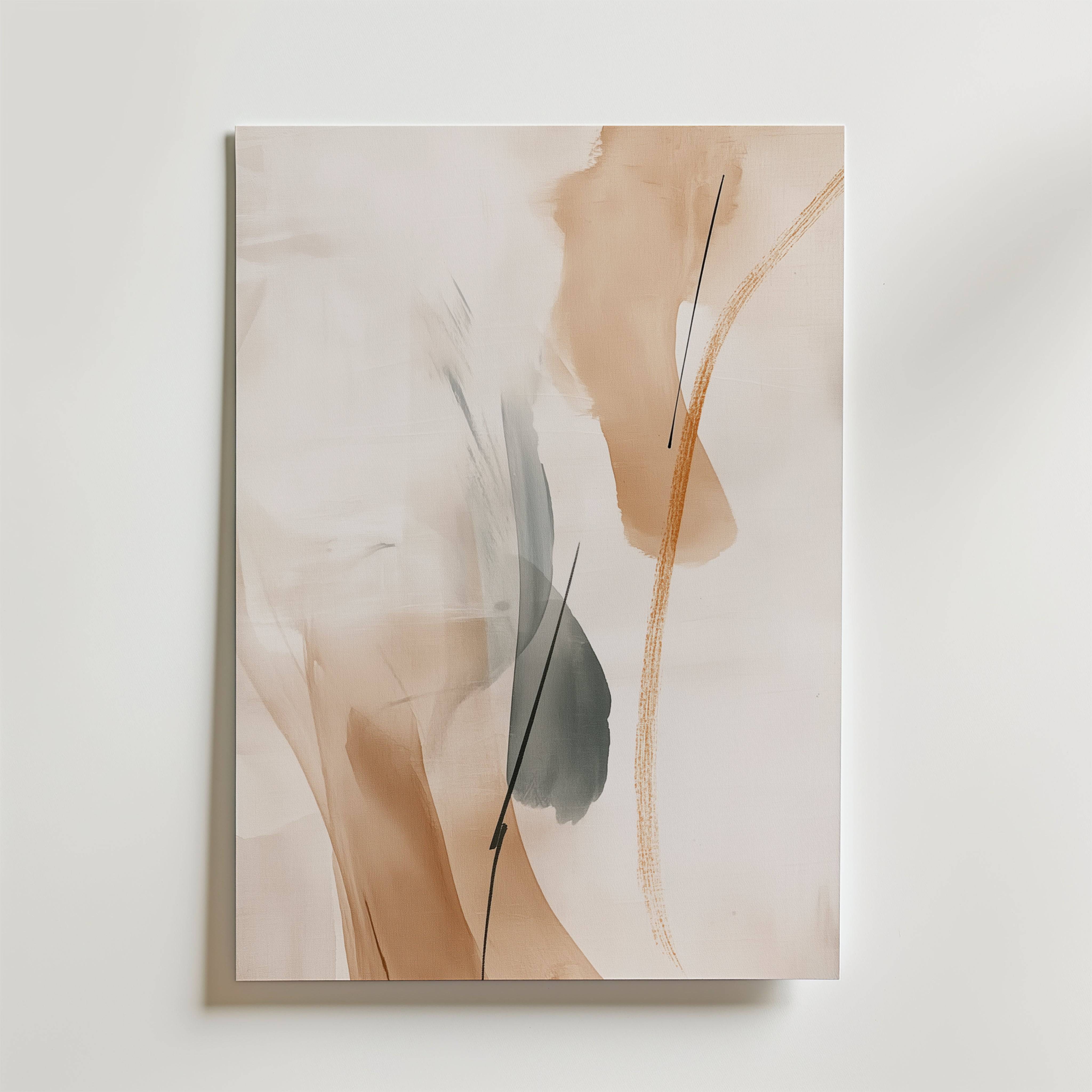 Golden Abstract Flow Poster - Fine Art Poster 21x30 cm