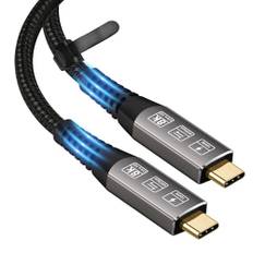 CableDeconn 1M USB4 Compatible with Thunderbolt 4 8K 5K 1M Cable M/M USB-C 8K@30Hz 5K/4K 60Hz Video 40Gbps Data Transmissions Rate 20V 5A 100W Power Delivery 3in1 USB-C Cable External SSD eGPU