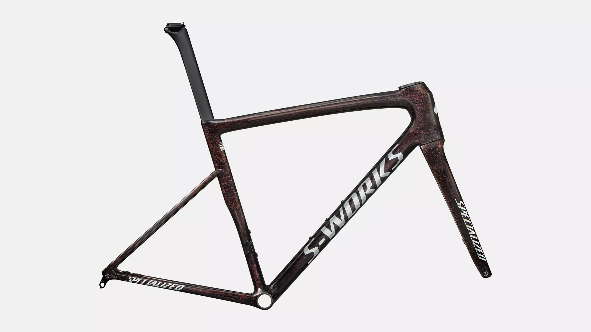 Specialized S-Works Tarmac SL8 Frameset 2025 - 140 / 54 / Gloss Carbon / Red To Gold Blurred Speckle / Metallic White Silver (54)