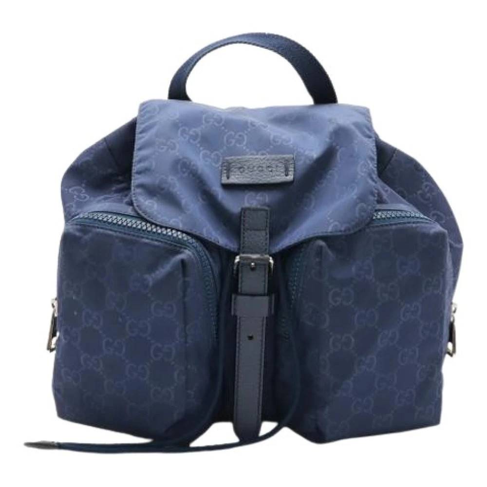 Gucci Vintage Pre-owned Nylon Rygsæk - Vintage - Dame - Blå - ONE SIZE - Nylon