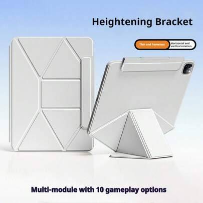 Smart Flip Cover skyddande fodral kompatibelt med iPad A16 11:e gen 2026 Air 11 M3 M4 M5 Pro 13 12.9 4:e gen 5:e gen Mini A17 Pro, magnetiskt - Ljusgrå
