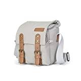 Retro grå kanvas axelväska vattentät stöldsäker sling väska 2-sätt att använda utomhus crossbody-väska eller kameraväska för Canon EOS R 250D 200D 4000D 2000D 1500D 1300D 1200D 1100D 100D 100D 800D kamera, BG22, Grå, Axelväska
