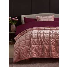 Next Pink Quilted Lustre Velvet Bedspread