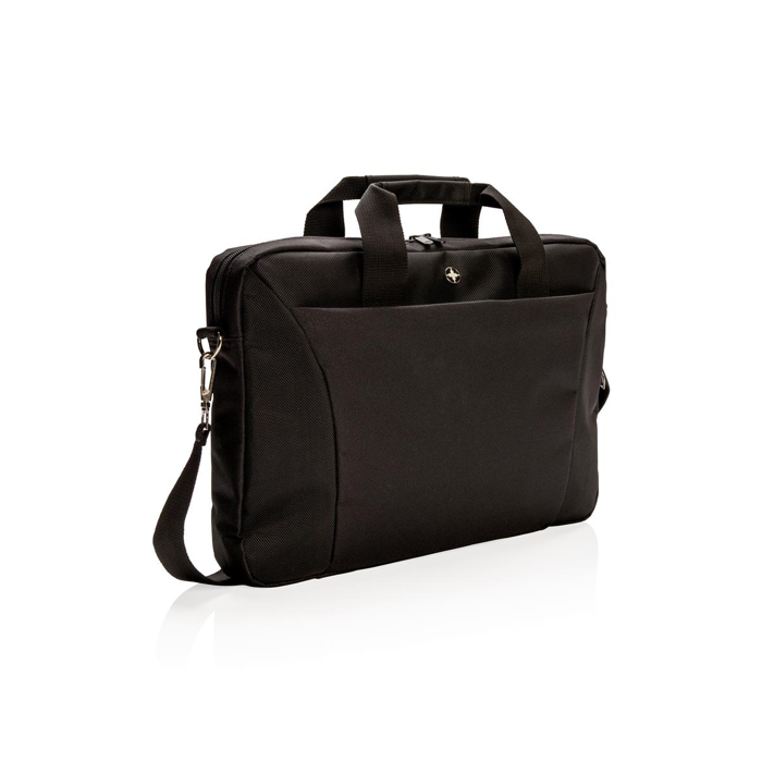Laptopväska Swiss Peak 15 tum, svart, vadderad, PVC-fri (15")
