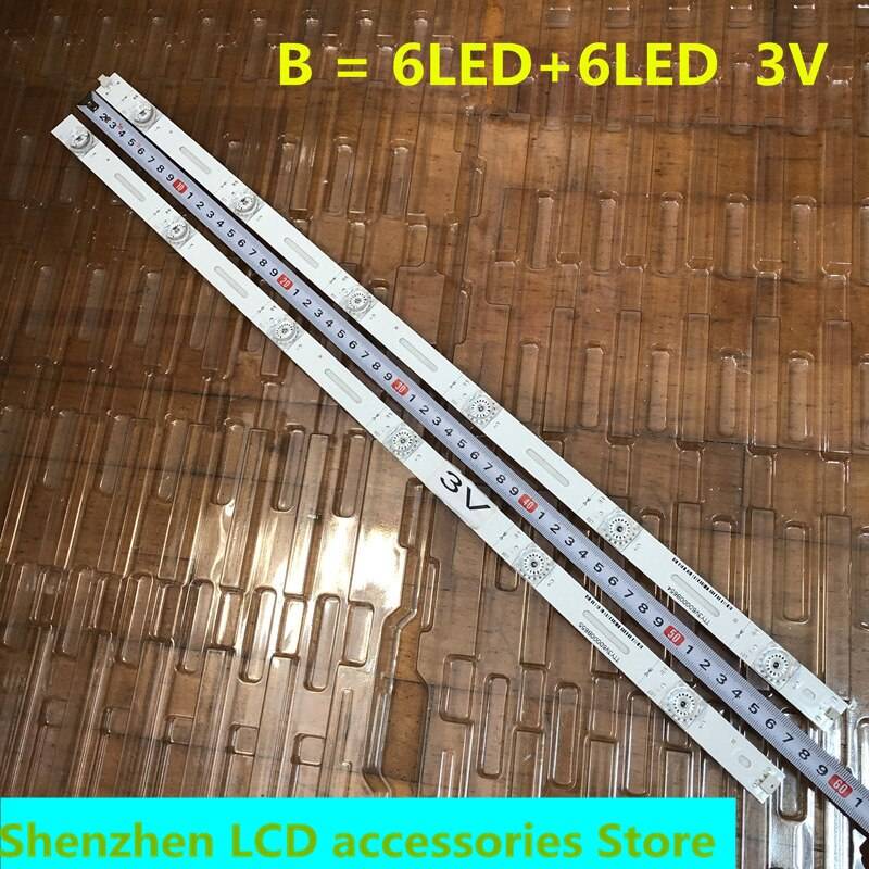 8 styck / parti 32 tum -75 tum användning lcd-tv led-ljusstång 3v 6v bakgrundsbelysning universal för hisense changhong tcl konka skyworth - B 6 ledde och 6 ledde 3v