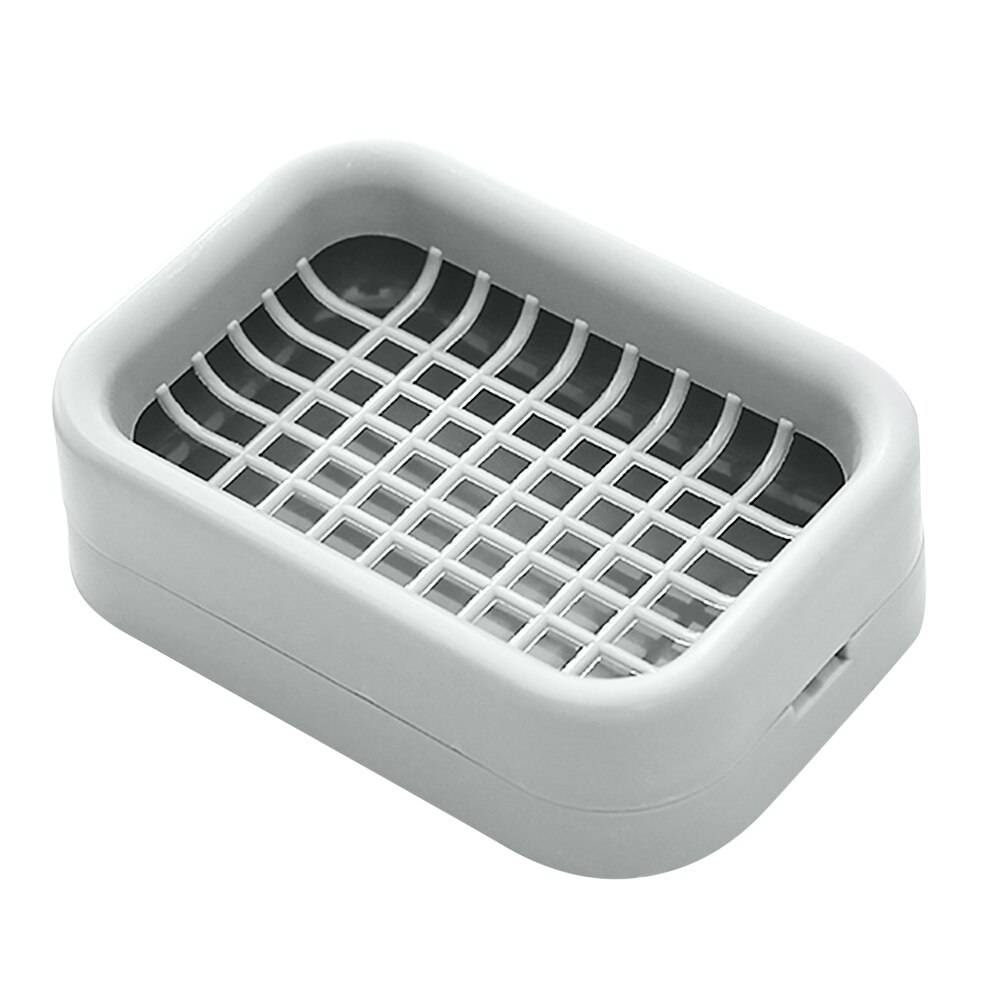 Dubbelskikt plasttvålhållare dränering tvålrådshållare dusch tvålskål halkfritt tömningsverktyg badrumstillbehör - 03