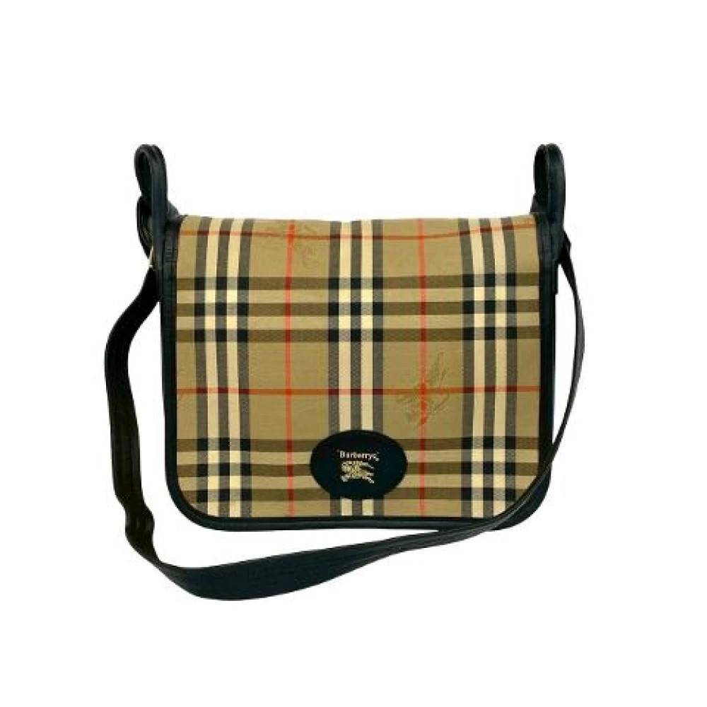 Burberry Vintage - Pre-owned Nova Check Shadow Horse Axelremsväska Vintage - Dam - ONE Size - Läder