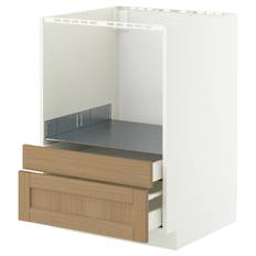 IKEA - METOD / MAXIMERA underskab til kombi mikro/skuffer, hvid/Forsbacka eg, 60x60 cm