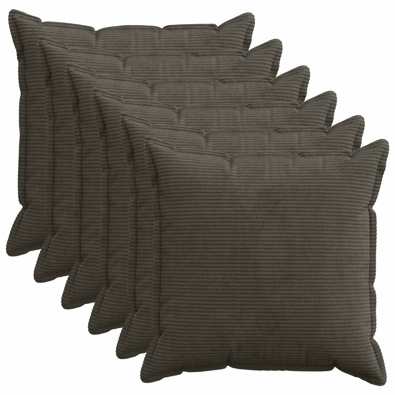 vidaXL Kuddöverdrag 6 st HOUTEN Antracit 60 x 60 cm manchester