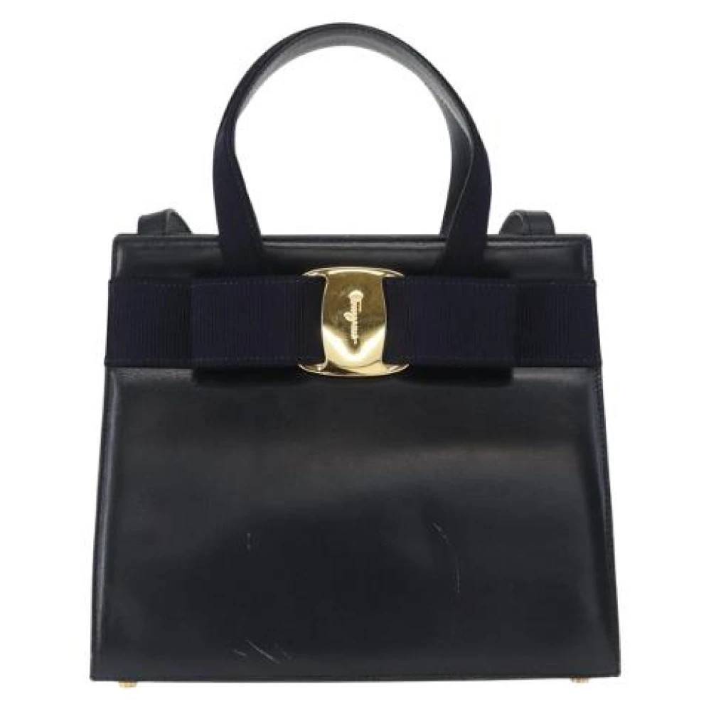 Salvatore Ferragamo Pre-owned Pre-owned Leather Tote - Vintage - Dame - Blå - ONE SIZE - Læder