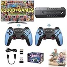 2025 Nytt Game Stick 4k 60 000 spel, Retro spelkonsol Inbyggd 60 000+ spel, Plug & Play TV Video Retro Gaming Stick for alla(64G)