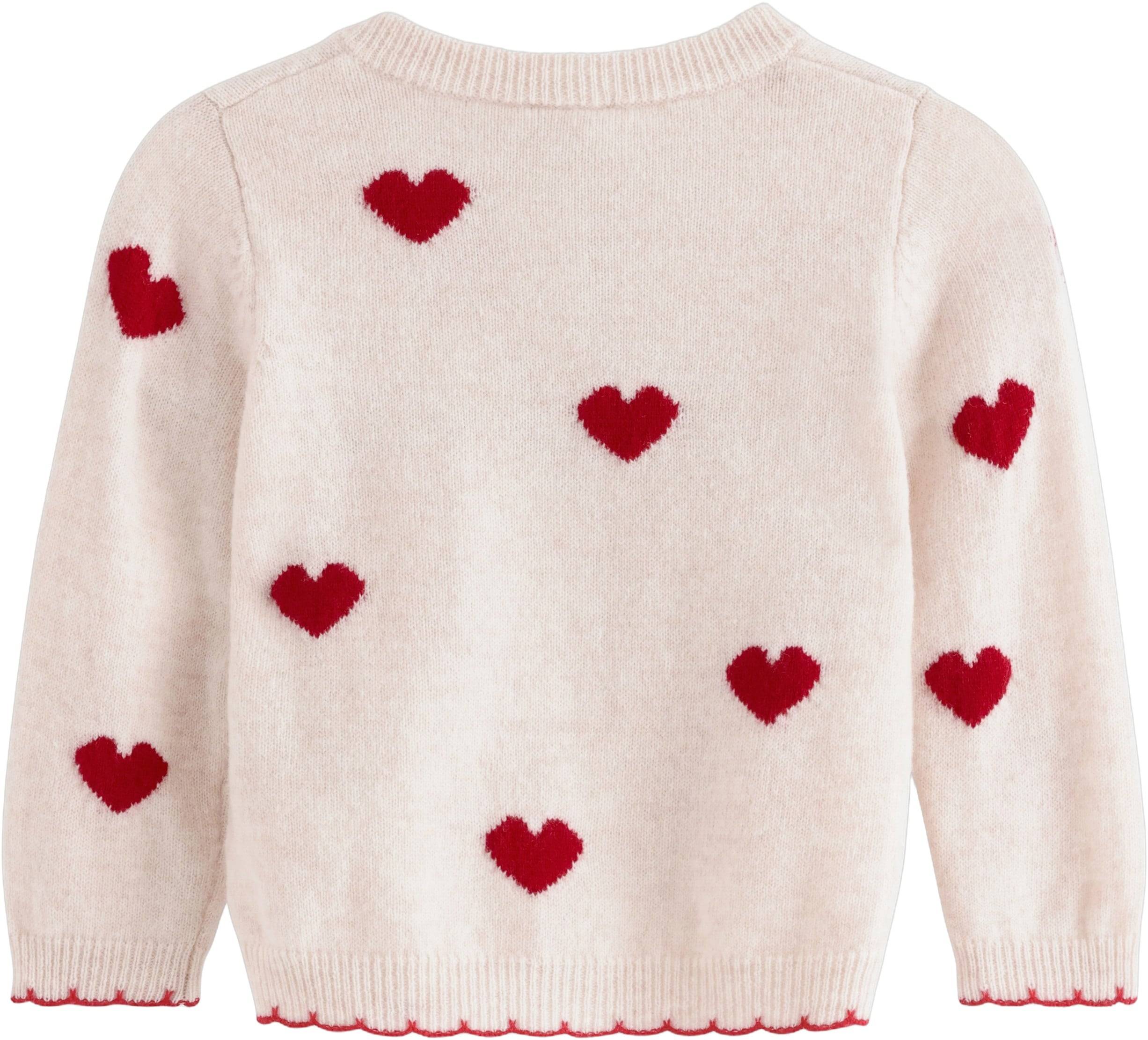 Lindex Cardigan Heart Knit Wool Str 62 - White Cardigans hos Magasin